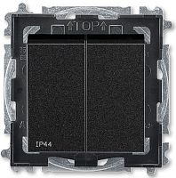 Выключатель без рамки ABB EPJ Levit 2-кл. IP44 антрацит/дымчатый чёрный