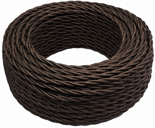 Ретро провод витой Bironi 3х2,5мм коричневый глянец (50м)