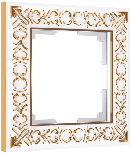 Рамка универсальная Werkel Antik 1-м. металл белое золото картинка