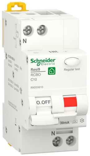 Автомат дифференциального тока АВДТ Schneider Electric Resi9 2п 10А 30мА 6кА C тип A