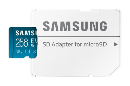 Карта памяти MicroSDXC Samsung EVO Select 256Gb + адаптер, до 130МБ/с MB-ME256KA/AM фото 3