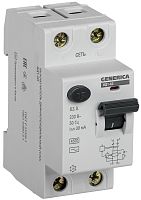 Выключатель дифференциального тока УЗО IEK GENERICA ВД1-63 2п 63А 30мА 4,5,кА тип AC