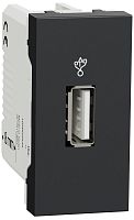 Розетка USB тип A без рамки Schneider Electric Unica Modular 1-м. 1 мод. 2400мА антрацит Schneider Electric — купить по цене от 3&nbsp;040 ₽ | ПрофБезопасность