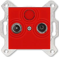 Розетка TV+R Оконечная без рамки ABB EPJ Levit 1-м. красный