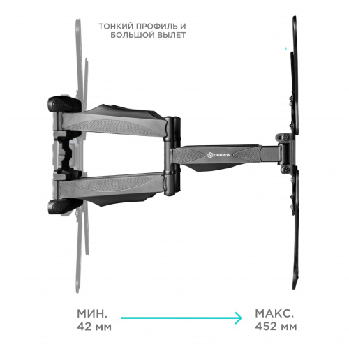 Кронштейн для ТВ Onkron M5 чёрный 37"-70" поворотный фото 7
