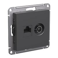 Розетка RJ45+TV Оконечная без рамки Systeme Electric AtlasDesign 2-м. базальт