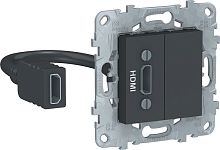 Розетка HDMI без рамки Schneider Electric Unica New 1-м. антрацит Schneider Electric — купить по цене от 10&nbsp;606 ₽ | ПрофБезопасность
