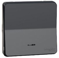 Переключатель с подсветкой без рамки Schneider Electric Mureva Styl 1-кл. проходной IP55 антрацит