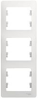Рамка вертикальная Systeme Electric Glossa 3-м. белый