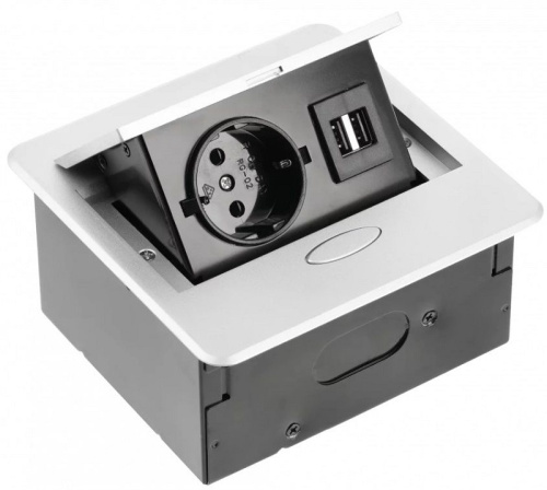Розетка встраиваемая полуавтоматическая GTV 1-м.+2xUSB 127х118х66мм серый GTV — купить по цене от 7&nbsp;014 ₽ | ПрофБезопасность