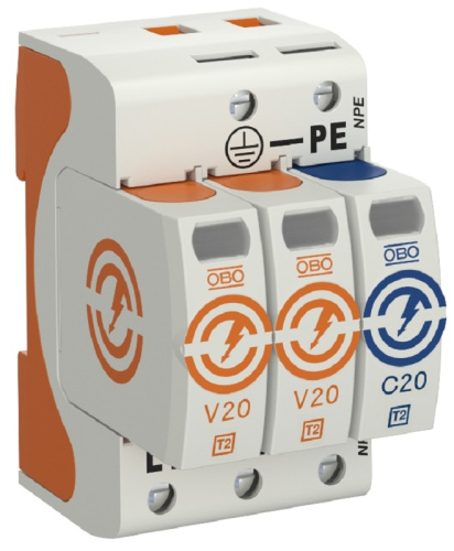 Ограничитель импульсных напряжений УЗИП OBO SurgeController 3п L1-L2-N-PE классII 20кА, OBO Bettermann, купить, цена, доставка, безопасность Ограничитель импульсных напряжений УЗИП OBO SurgeController 3п L1-L2-N-PE классII 20кА OBO Bettermann — купить по цене от 17 415 ₽ | ПрофБезопасность