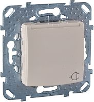 Розетка с заземлением без рамки Schneider Electric Unica 1-м. крышка шторки бежевый