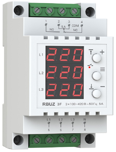 Уценка! Вольтметр трехфазный цифровой на DIN-рейку Rbuz V3 3х420В (S/N: KV3001448)