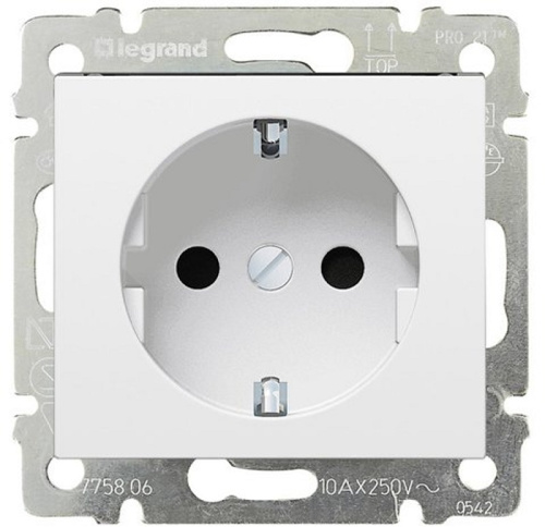 Розетка с заземлением без рамки Legrand Valena 1-м. белый