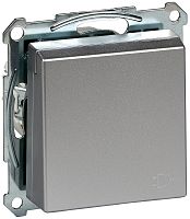 Розетка с заземлением без рамки Schneider Electric Merten System M 1-м. крышка алюминий  