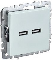 Розетка USB тип A+A без рамки IEK Brite РЮ10-1-БрЖ 2-м. 3100мА жемчуг