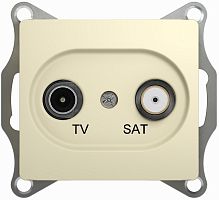 Розетка TV+SAT Оконечная без рамки Systeme Electric Glossa 2-м. бежевый Systeme Electric — купить по цене от 1&nbsp;091 ₽ | ПрофБезопасность