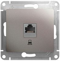 Розетка компьютерная без рамки Systeme Electric Glossa 1-м. RJ45 5e платина
