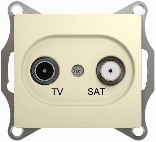 Розетка TV+SAT Оконечная без рамки Systeme Electric Glossa 2-м. бежевый Systeme Electric — купить по цене от 1&nbsp;091 ₽ | ПрофБезопасность