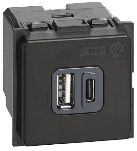 Розетка USB тип A+C модульная Legrand BTicino Living Now 1-м. 2 мод. 3000мА Legrand — купить по цене от 6&nbsp;495 ₽ | ПрофБезопасность