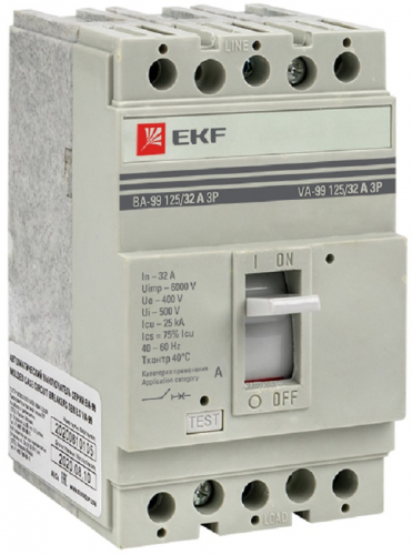 Выключатель автоматический в литом корпусе EKF PROxima ВА-99 3п 32А 25кА картинка