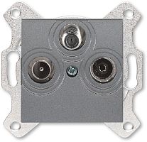Розетка TV+R+SAT Оконечная без рамки ABB EPJ Levit 1-м. сталь