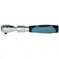 Ключ-трещотка телескопический Gross 1/4", 150-200 мм, CrV, хромир., 2-х комп. рукоятка
