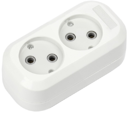 Колодка без заземления Smartbuy 2-м 10А 2200Вт белый