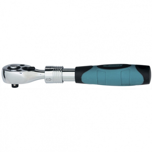 Ключ-трещотка телескопический Gross 1/4", 150-200 мм, CrV, хромир., 2-х комп. рукоятка