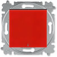Выключатель с подсветкой без рамки ABB EPJ Levit 1-кл. красный/дымчатый чёрный
