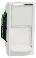 Розетка компьютерная без рамки Schneider Electric Unica Modular 1-м. 1 мод. RJ45 5e белый