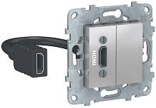 Розетка HDMI без рамки Schneider Electric Unica New 1-м. алюминий Schneider Electric — купить по цене от 10&nbsp;606 ₽ | ПрофБезопасность