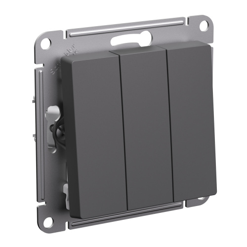 Выключатель без рамки Systeme Electric AtlasDesign 3-кл. базальт