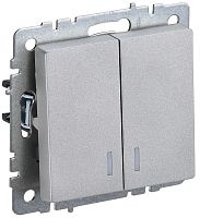 Выключатель с подсветкой без рамки IEK Brite ВС10-2-1-БрА 2-кл. алюминий IEK — купить по цене от 425 ₽ | ПрофБезопасность