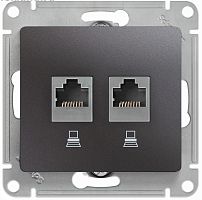 Розетка компьютерная без рамки Systeme Electric Glossa 2-м. RJ45+RJ45 5e графит Systeme Electric — купить по цене от 1&nbsp;923 ₽ | ПрофБезопасность