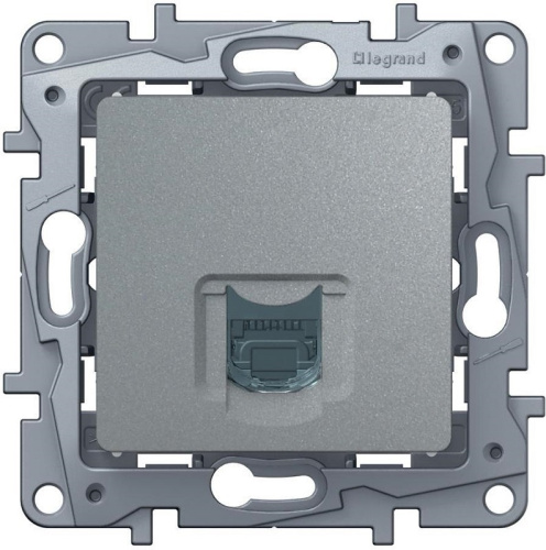Розетка компьютерная без рамки Legrand Etika 1-м. RJ45 5e алюминий