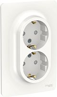 Розетка с заземлением Schneider Electric Unica New 1-м. 2 мод. шторки белый