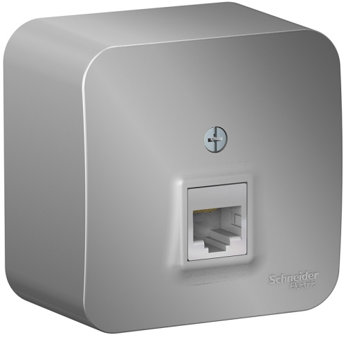 Розетка компьютерная накладная Systeme Electric Blanca 1-м. RJ45 5e алюминий