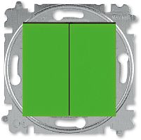 Переключатель без рамки ABB EPJ Levit 2-кл. проходной зеленый/дымчатый чёрный