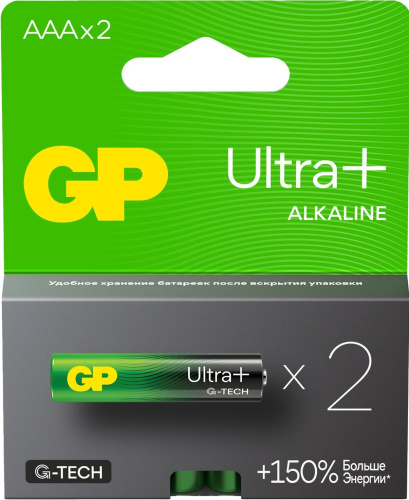 Элемент питания GP LR03 Ultra Plus Alkaline G-TECH 24AUPA21-2CRSB2 2 шт (упак) AAA (батарейка) GP — купить по цене от 150 ₽ | ПрофБезопасность