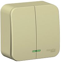 Выключатель с подсветкой накладной Systeme Electric Blanca 2-кл. бежевый
