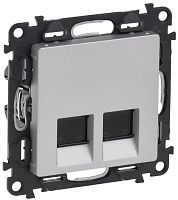 Розетка компьютерная без рамки Legrand Valena Life 2-м. RJ45+RJ45 6e алюминий Legrand — купить по цене от 4&nbsp;540 ₽ | ПрофБезопасность