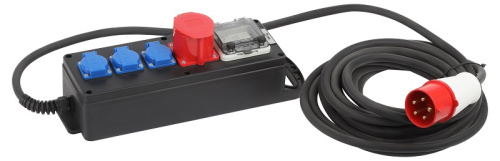Удлинитель силовой ЭРА IND380-SF-4e-5x4-5m-IP44 3+1CEE 3Р+РЕ+Nх5м 32А 12000Вт IP44 черный