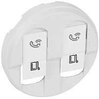 Лицевая панель Legrand Celiane для 2-м. розетки RJ45+RJ45 белый