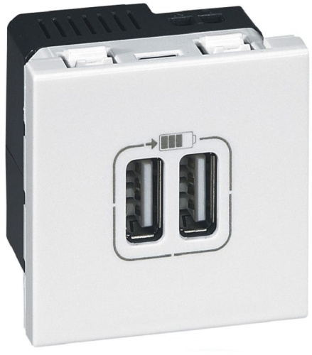 Розетка 2хUSB тип A+A Legrand Mosaic для кабель-канала Metra 1-м. 2 мод. белый Legrand — купить по цене от 3&nbsp;792 ₽ | ПрофБезопасность
