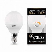 Лампа светодиодная диммируемая Gauss LED Шар-dim E14 7Вт 590lm 3000К Gauss — купить по цене от 210 ₽ | ПрофБезопасность