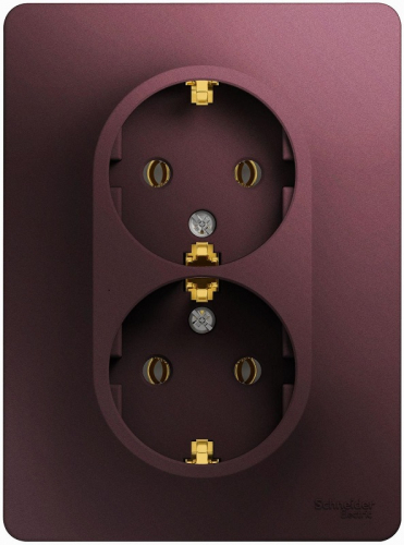 Розетка с заземлением Systeme Electric Glossa 1-м. 2 мод. баклажан картинка