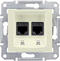 Розетка компьютерная экранированная без рамки Schneider Electric Sedna 2-м. RJ45+RJ45 5e бежевый