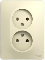 Розетка без заземления Systeme Electric Glossa 1-м. 2 мод. бежевый