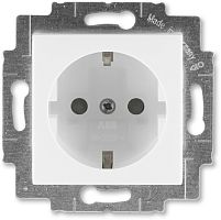 Розетка с заземлением без рамки ABB EPJ Levit 1-м. шторки белый/ледяной